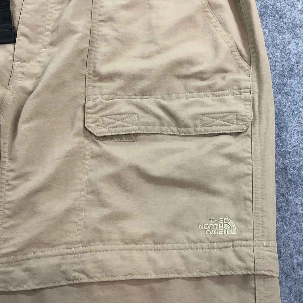 The North Face Mens Cargo Pants XL Tan Convertible Hiking Belted Nylon Outdoors